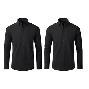 COMPRE 1 LEVE 2 | Camisa Social Ultra Elastech Anti amassados + Relogio de Brinde