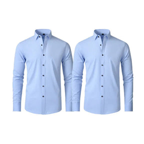 COMPRE 1 LEVE 2 | Camisa Social Ultra Elastech Anti amassados + Relogio de Brinde