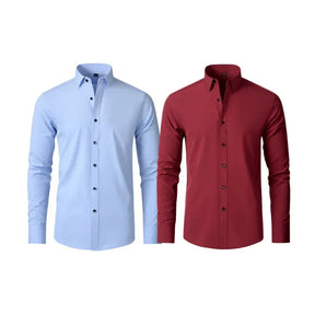 COMPRE 1 LEVE 2 | Camisa Social Ultra Elastech Anti amassados + Relogio de Brinde