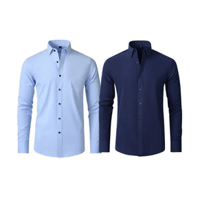 COMPRE 1 LEVE 2 | Camisa Social Ultra Elastech Anti amassados + Relogio de Brinde