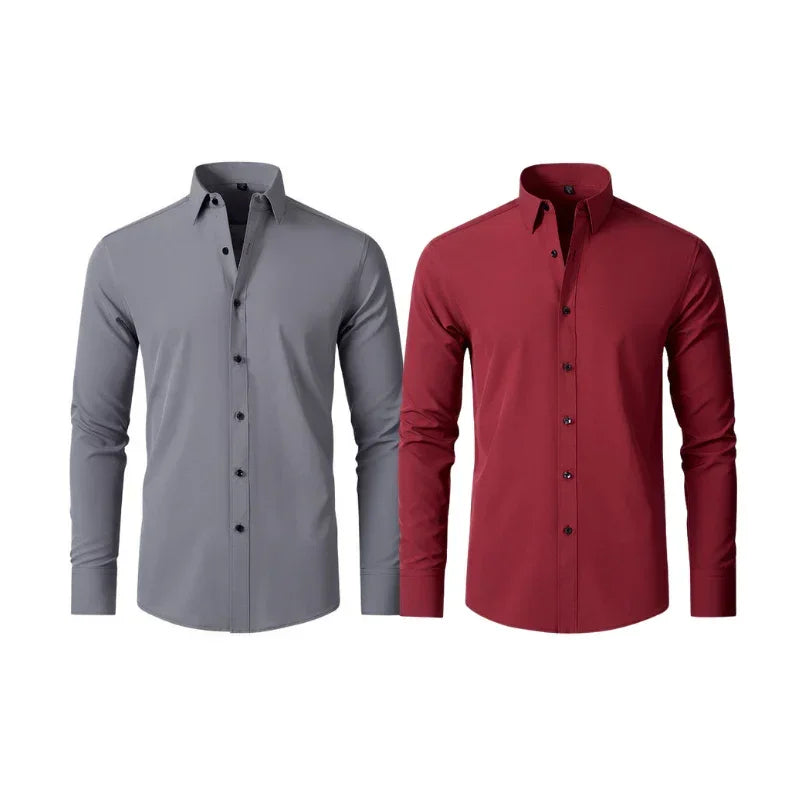 COMPRE 1 LEVE 2 | Camisa Social Ultra Elastech Anti amassados + Relogio de Brinde