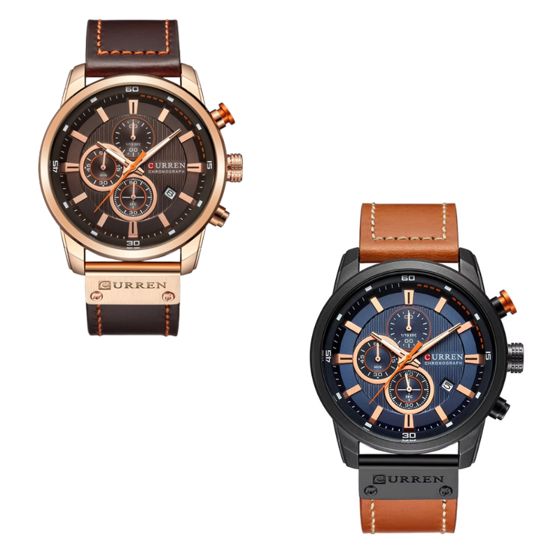 Pague 1 Leve 2 | Relógio Curren Magnatta Masculino de Couro