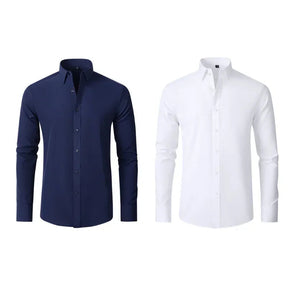 COMPRE 1 LEVE 2 | Camisa Social Ultra Elastech Anti amassados + Relogio de Brinde