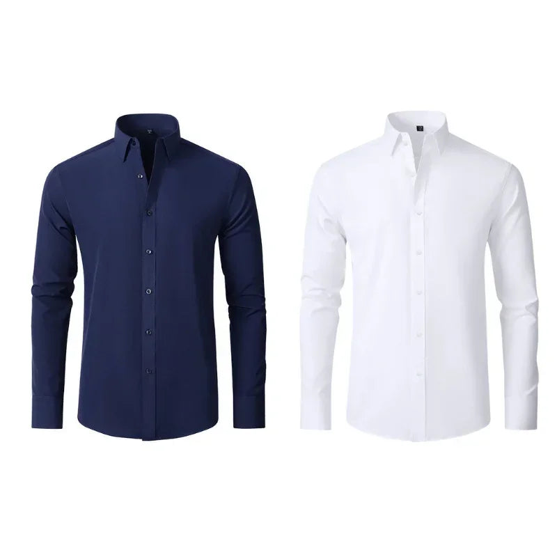 COMPRE 1 LEVE 2 | Camisa Social Ultra Elastech Anti amassados + Relogio de Brinde