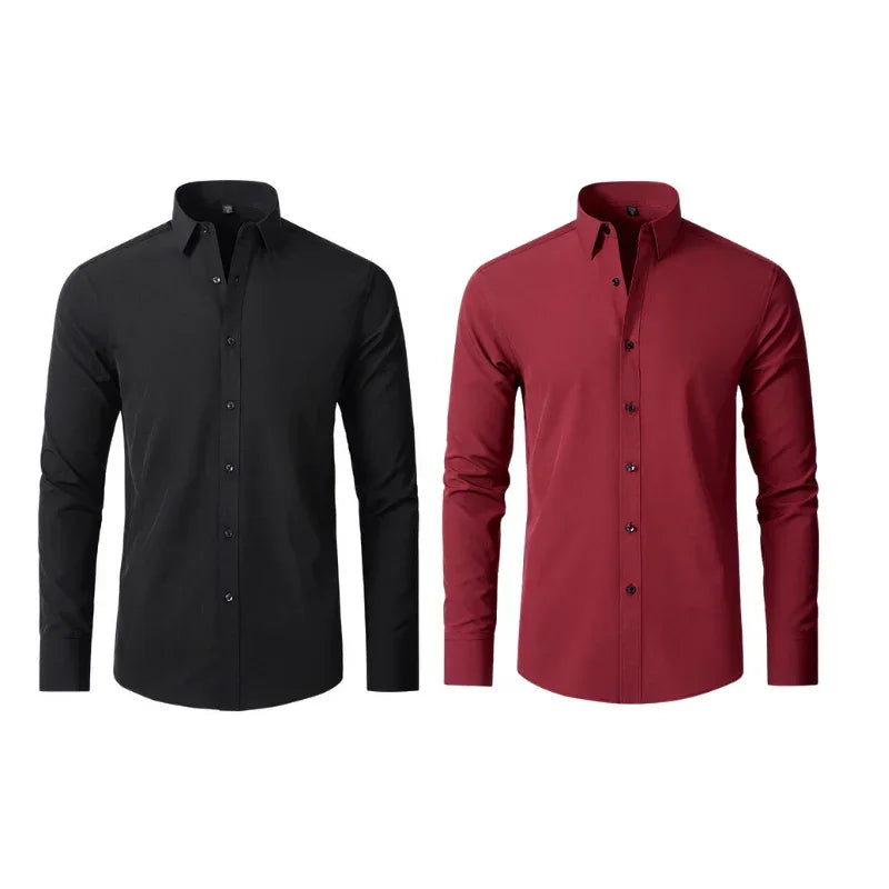 COMPRE 1 LEVE 2 | Camisa Social Ultra Elastech Anti amassados + Relogio de Brinde