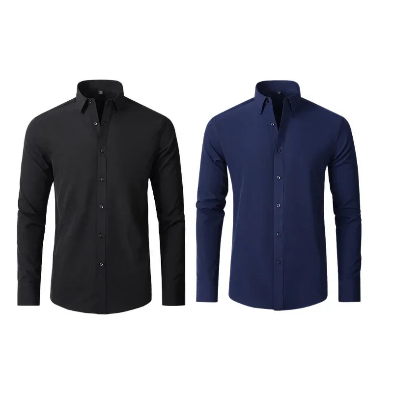 COMPRE 1 LEVE 2 | Camisa Social Ultra Elastech Anti amassados + Relogio de Brinde