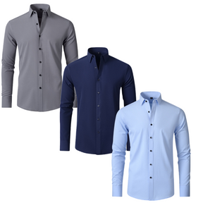 PAGUE 1 LEVE 3 | Camisa Social Ultra Elastech Anti amassados + Relogio de Brinde