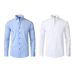 COMPRE 1 LEVE 2 | Camisa Social Ultra Elastech Anti amassados + Relogio de Brinde