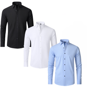 PAGUE 1 LEVE 3 | Camisa Social Ultra Elastech Anti amassados + Relogio de Brinde