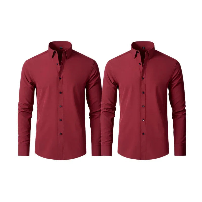 COMPRE 1 LEVE 2 | Camisa Social Ultra Elastech Anti amassados + Relogio de Brinde