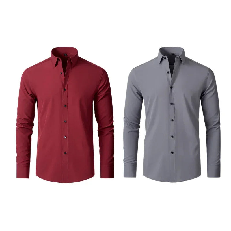 COMPRE 1 LEVE 2 | Camisa Social Ultra Elastech Anti amassados + Relogio de Brinde