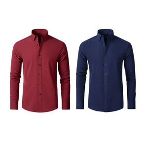 COMPRE 1 LEVE 2 | Camisa Social Ultra Elastech Anti amassados + Relogio de Brinde