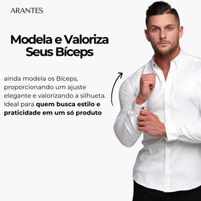 PAGUE 1 LEVE 3 | Camisa Social Ultra Elastech Anti amassados + Relogio de Brinde