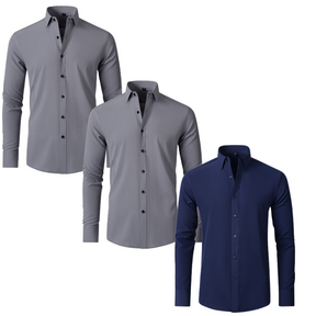 PAGUE 1 LEVE 3 | Camisa Social Ultra Elastech Anti amassados + Relogio de Brinde