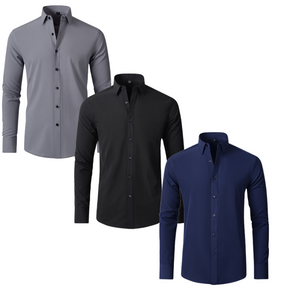 PAGUE 1 LEVE 3 | Camisa Social Ultra Elastech Anti amassados + Relogio de Brinde