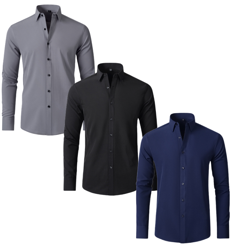 PAGUE 1 LEVE 3 | Camisa Social Ultra Elastech Anti amassados + Relogio de Brinde