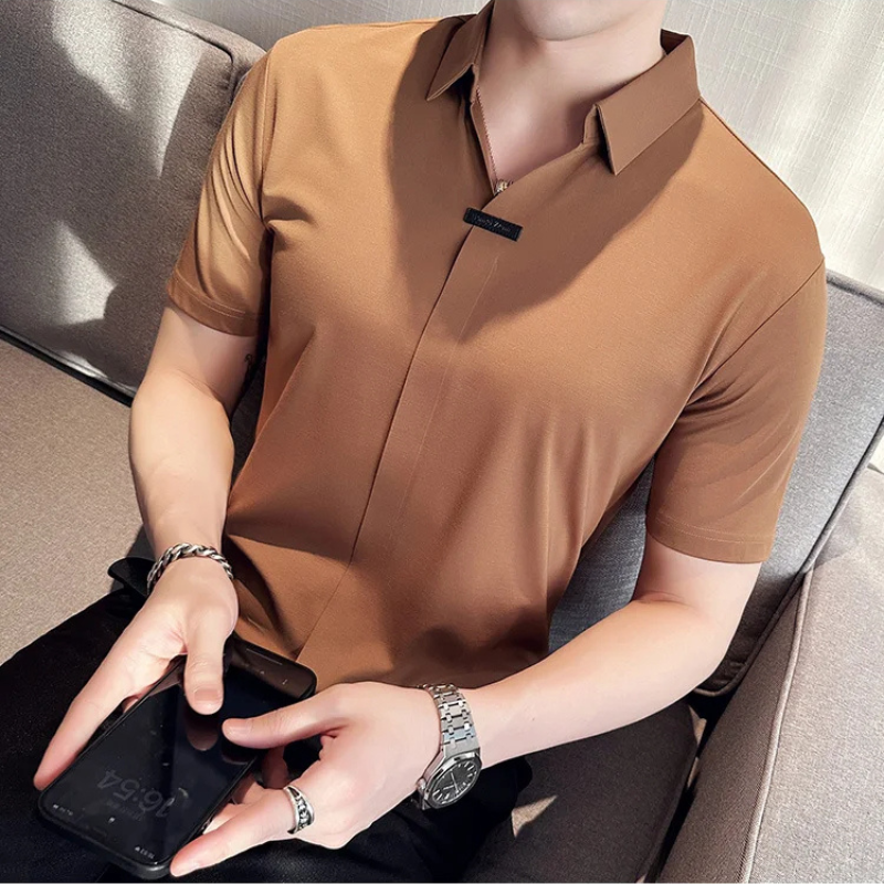 Camisa Estilo Social Masterline Essential + Relógio de Brinde