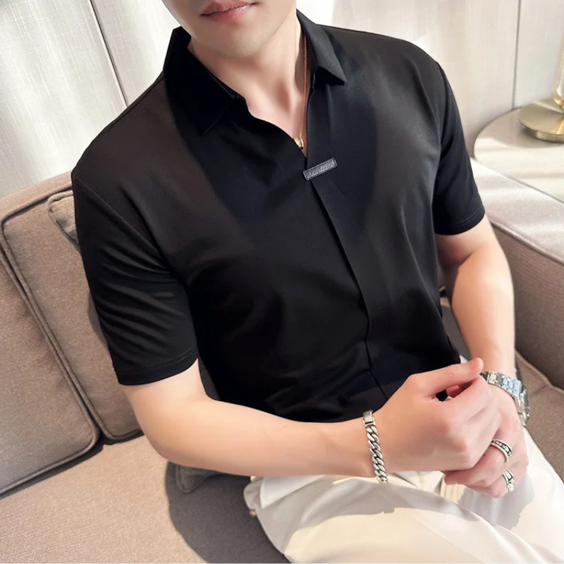 Camisa Estilo Social Masterline Essential + Relógio de Brinde