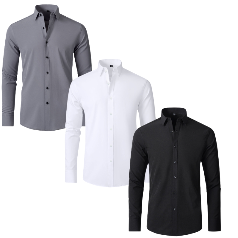 PAGUE 1 LEVE 3 | Camisa Social Ultra Elastech Anti amassados + Relogio de Brinde